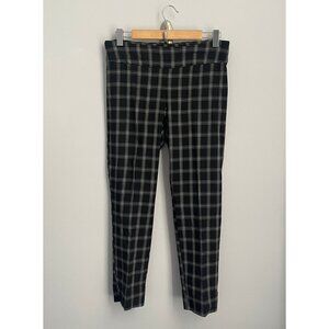 Zac & Rachel Women’s Slim Cropped Pants Size 12 Black White Windowpane Pull On